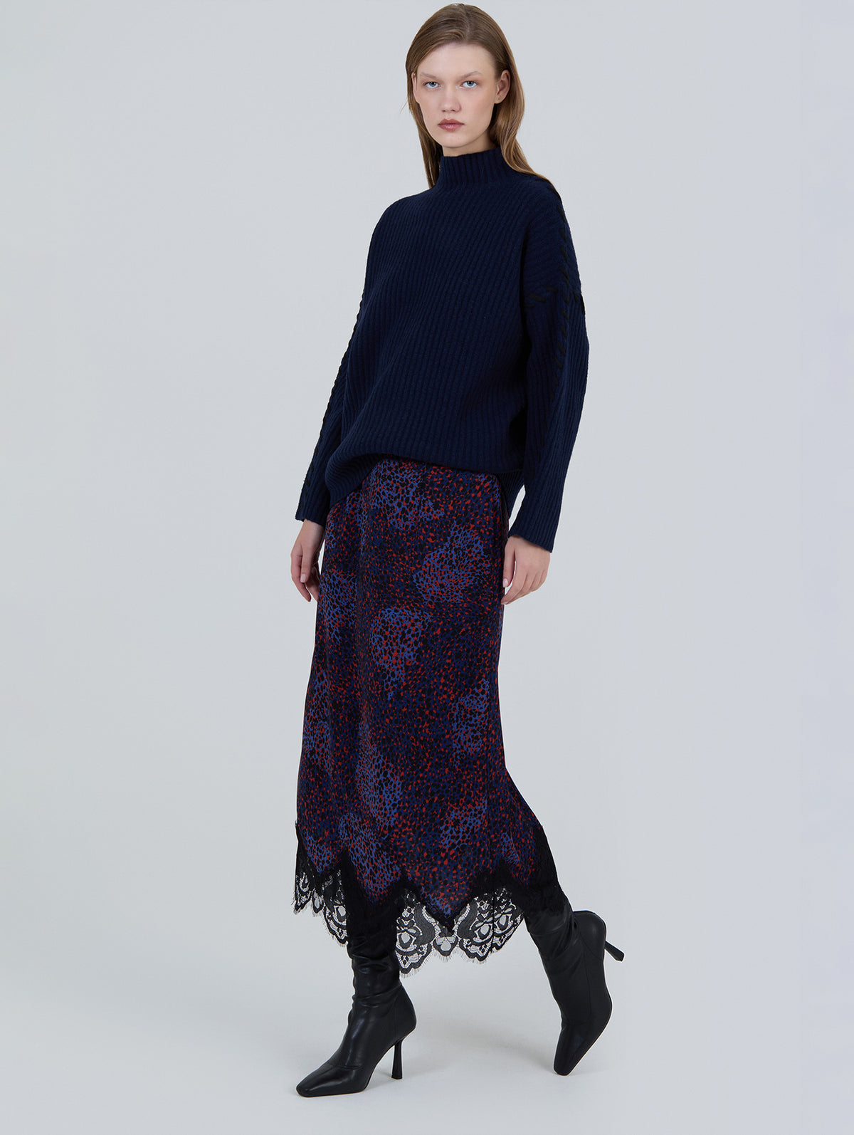 Falda Animal Print Encaje