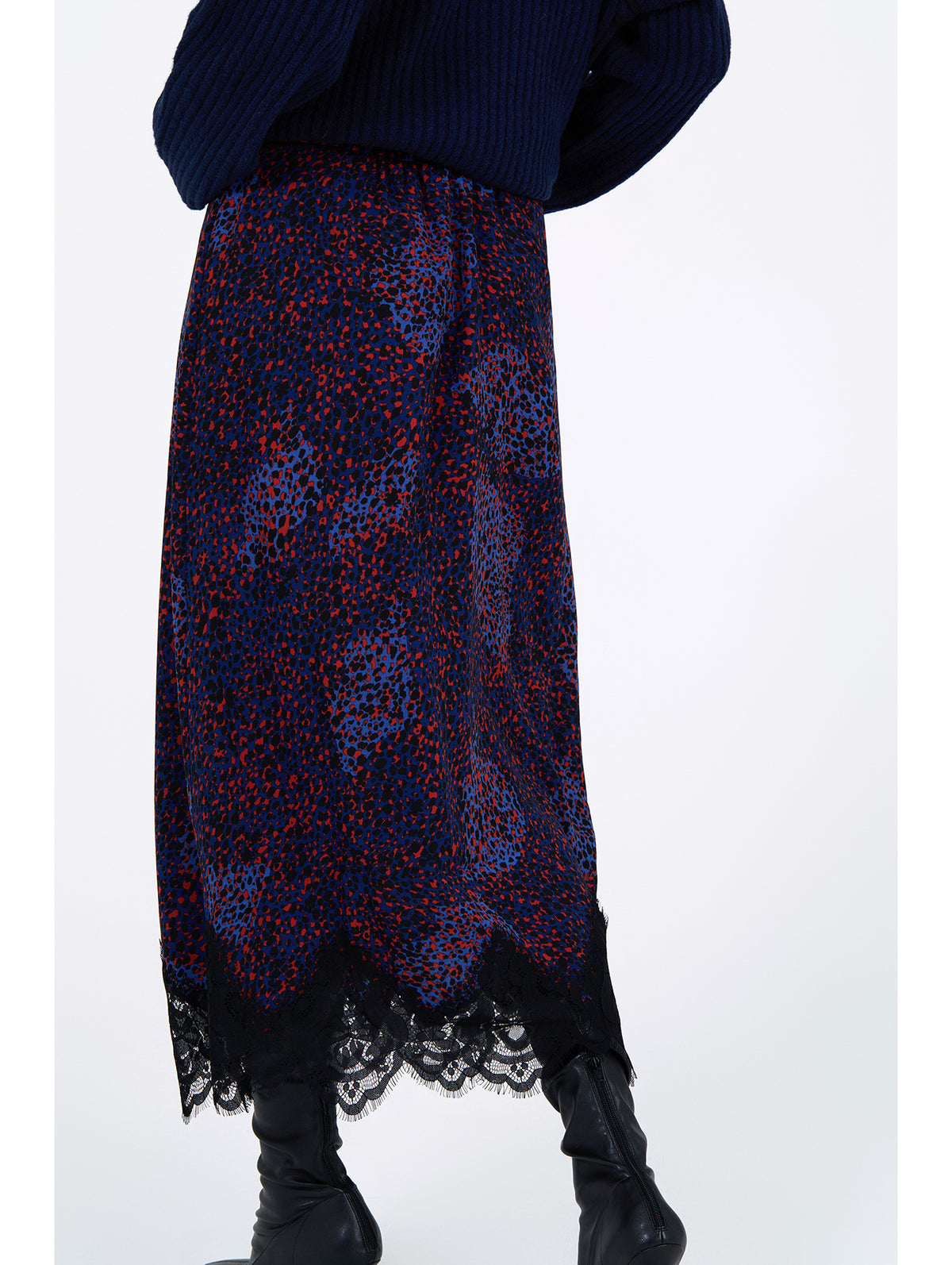 Falda Animal Print Encaje