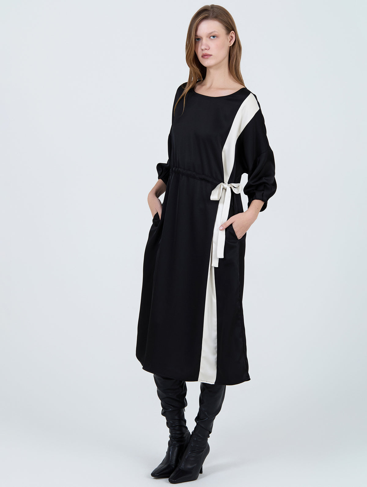 Vestido Satén Franja