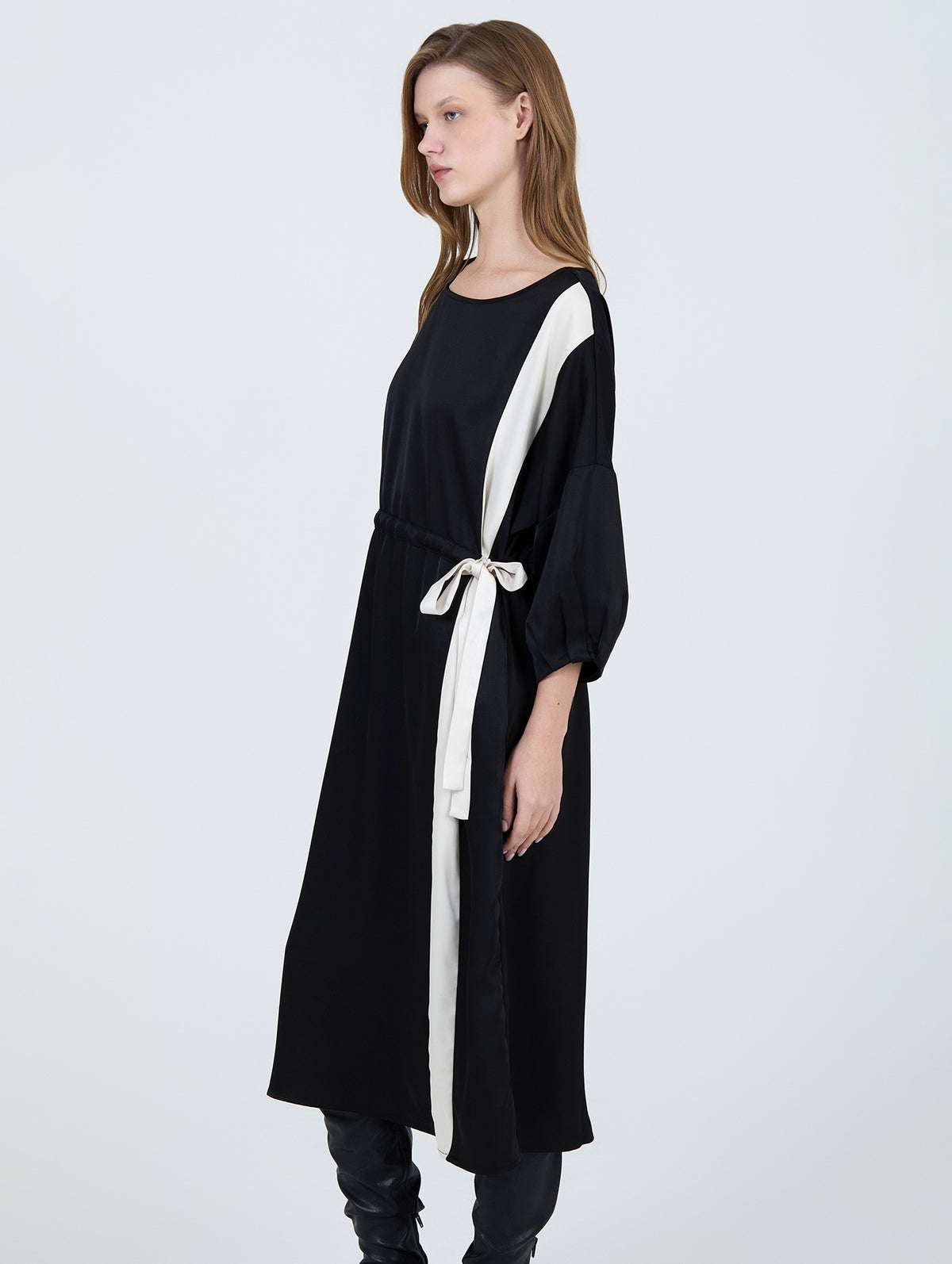 Vestido Satén Franja