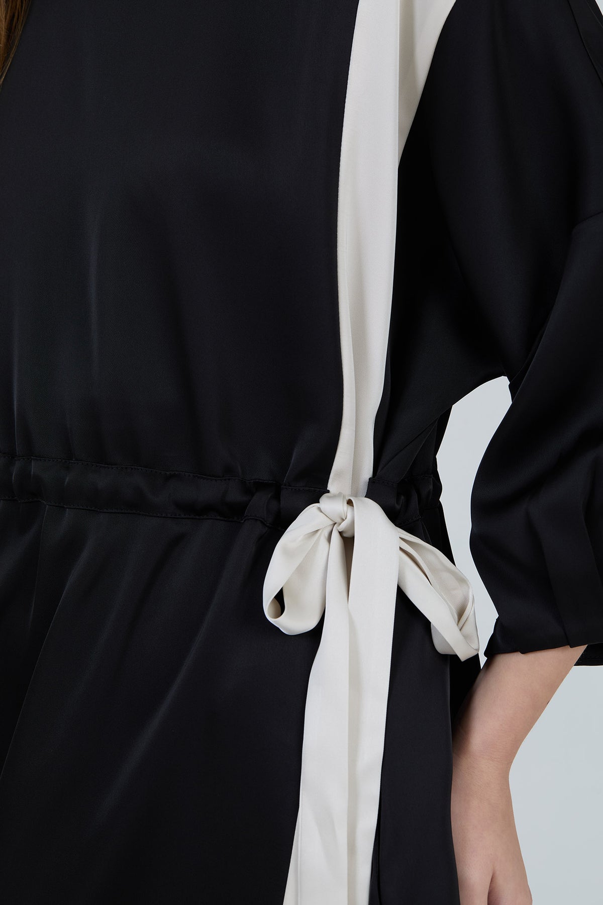 Vestido Satén Franja