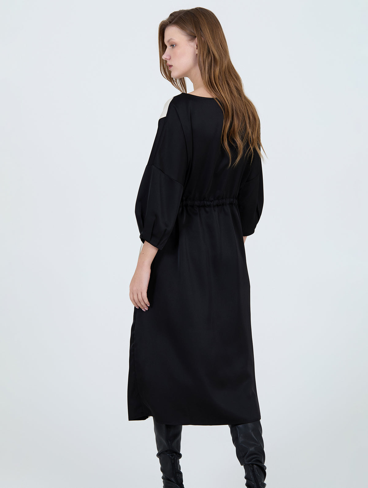 Vestido Satén Franja