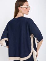 Chaqueta de Punto Fino Metalizado con Escote Pico