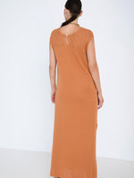 Vestido Largo de Punto con Jacquard de Rombos