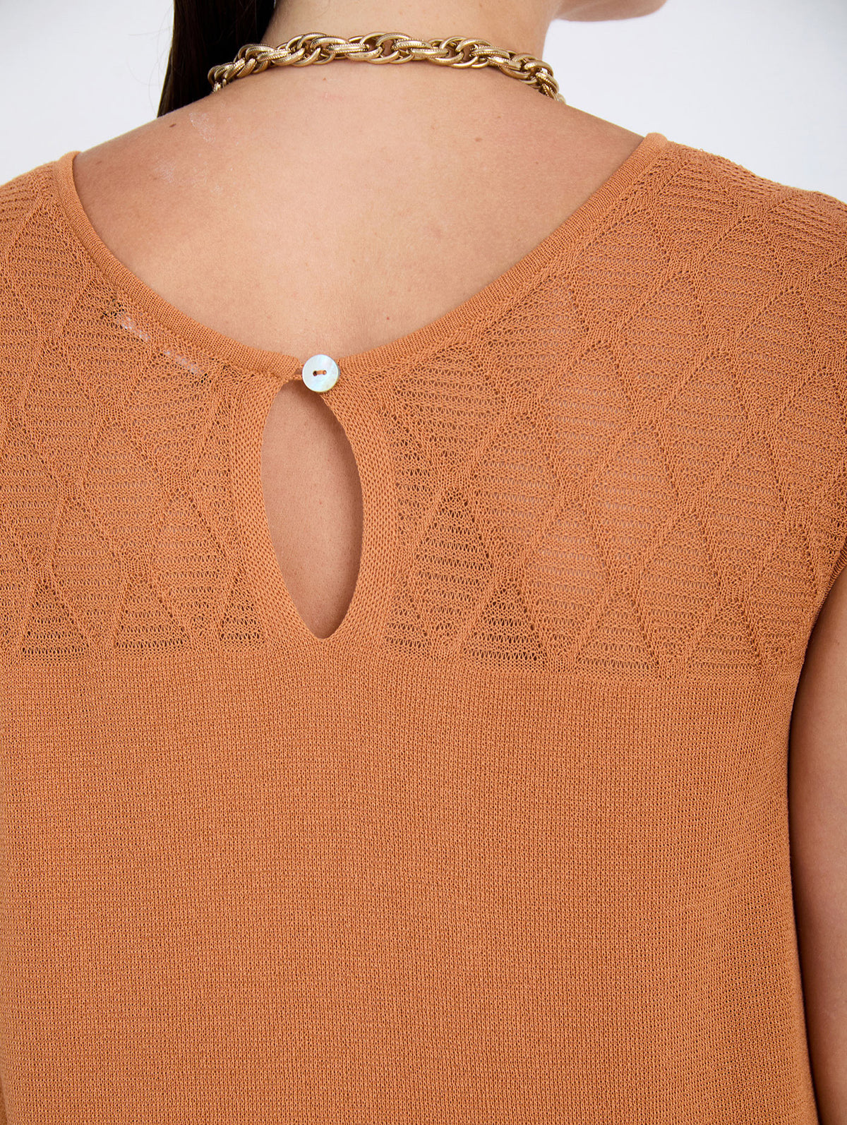 Vestido Largo de Punto con Jacquard de Rombos