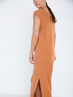Vestido Largo de Punto con Jacquard de Rombos