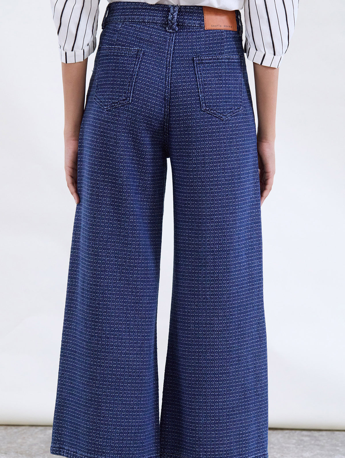 Pantalón Palazzo Denim Textura Jacquard