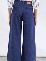 Pantalón Palazzo Denim Textura Jacquard