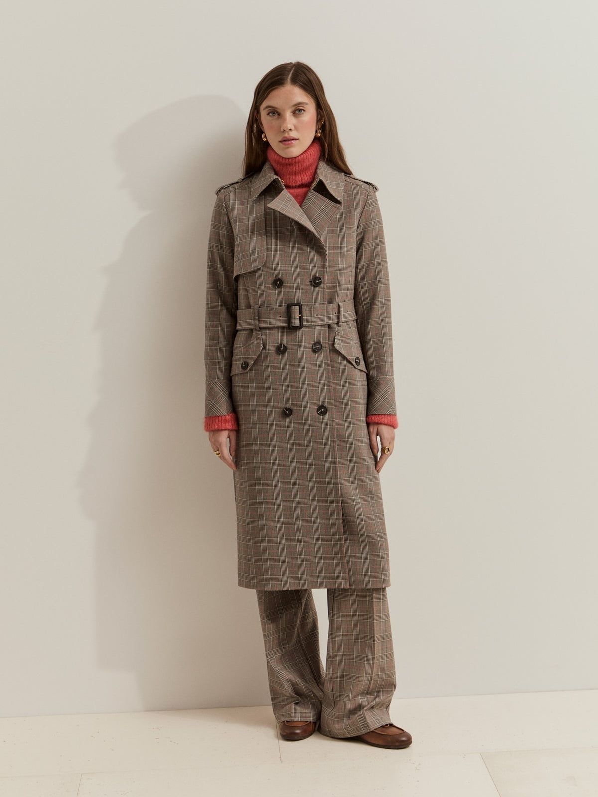 GABARDINA DE CUADROS HIDROFUGA LARGA