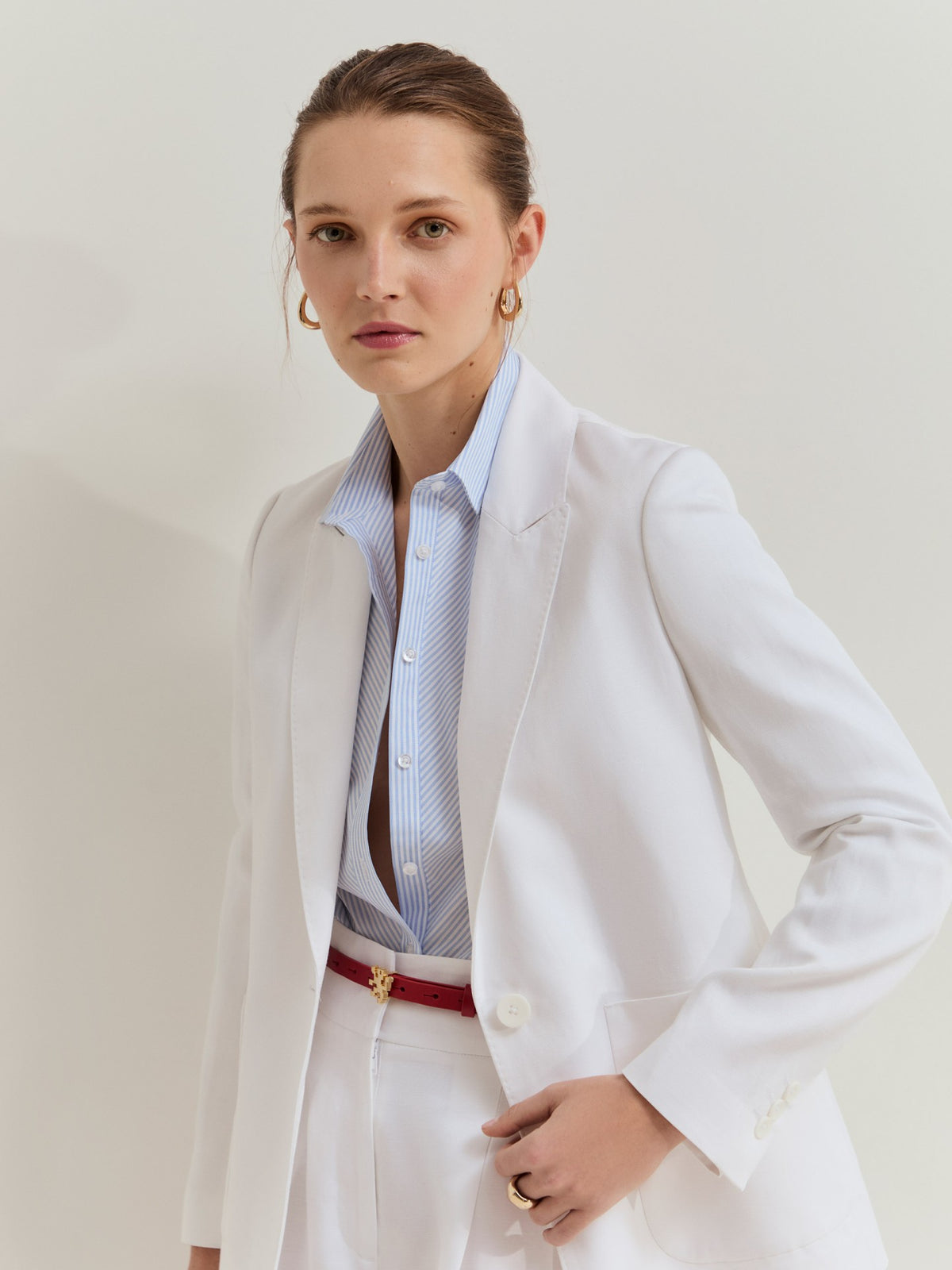 Blazer de Lino Blanca