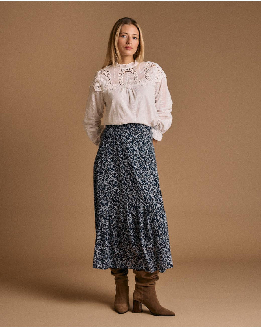 Blusa Bordados Oli Blanca