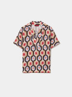 Blusa Geométrica con Cuello Polo