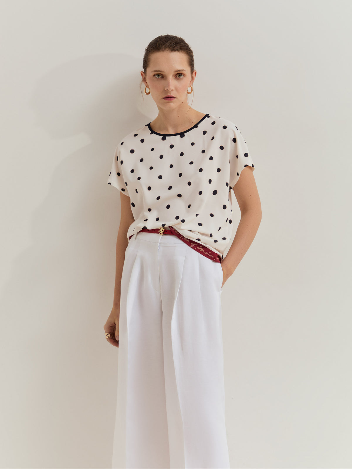 Blusa Lunares Manga Corta