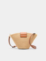 Bolso Bandolera Rafia con Solapa Efecto Piel