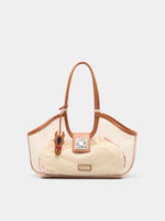 Bolso Hombro de Red con Detalles efecto Piel