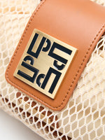 Bolso Hombro de Red con Detalles efecto Piel