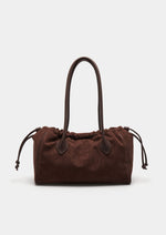 Bolso tote de mujer con efecto ante y detalles en PU tono sobre tono