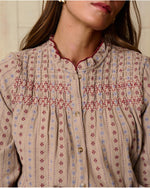 Camisa Bordada Taupe