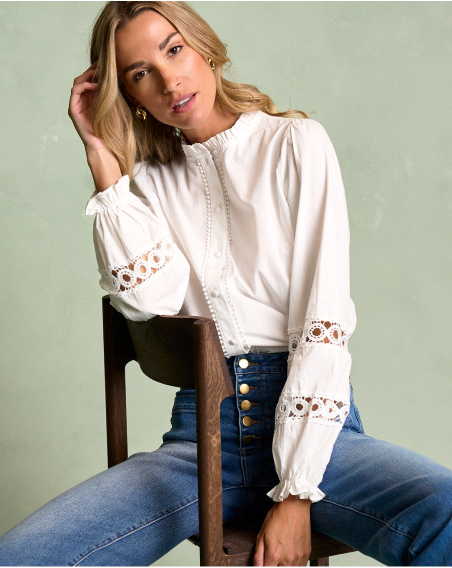 Camisa Bordados Blanca