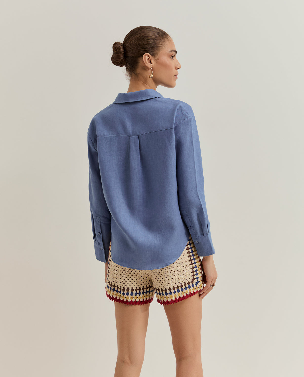 Camisa de Lino Oversize con Botones