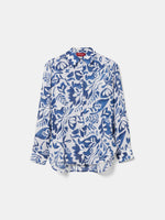Camisa de ramio con estampado de hojas