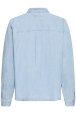 Camisa Ihtulle vaquera bordada con cuello mao