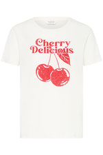 Camiseta Algodón con Estampado "Cherry Delicious"