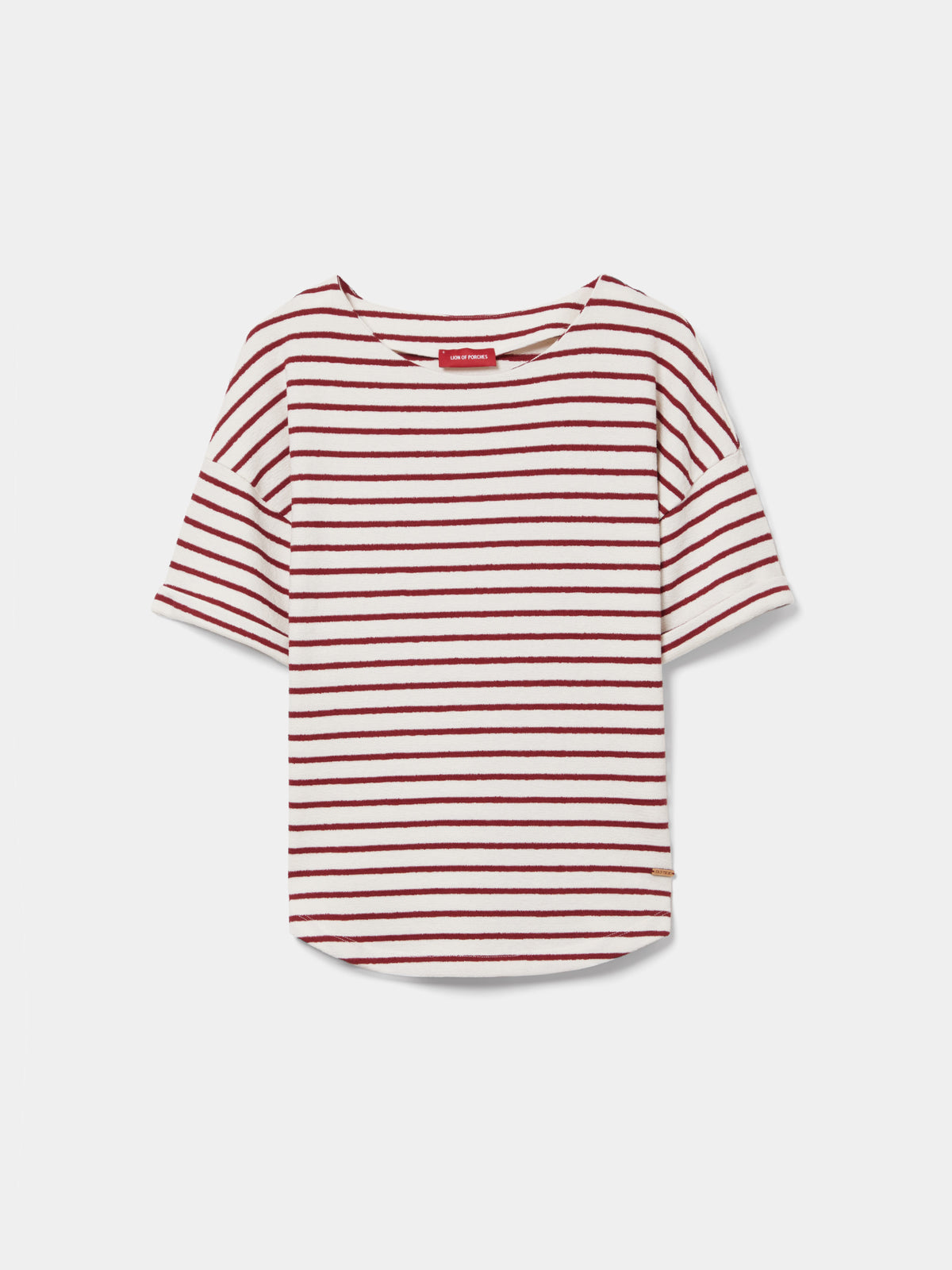 Camiseta de Algodón a Rayas con Manga Corta