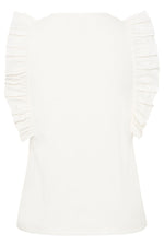 Camiseta Blanca Básica con Volante en Manga