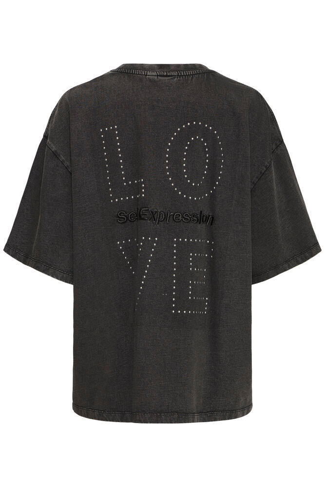 CAMISETA GRIS OVERSIZE MANGA CORTA