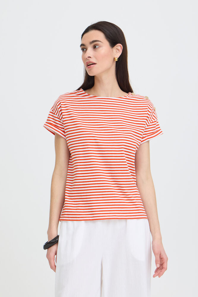 Camiseta Básica con Botones Dorados