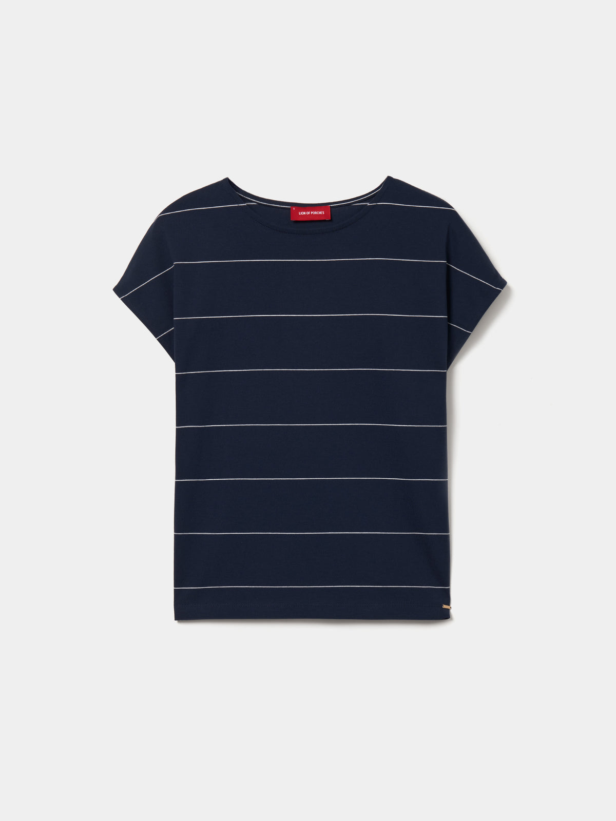 Camiseta Algodón Rayas con Cuello Redondo