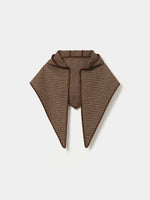 Capucha con bufanda integrada de lana con estampado de pata de gallo