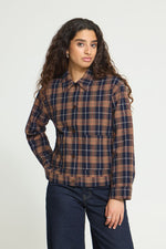 CHAQUETA CORTA CUADROS CON BOLSILLOS