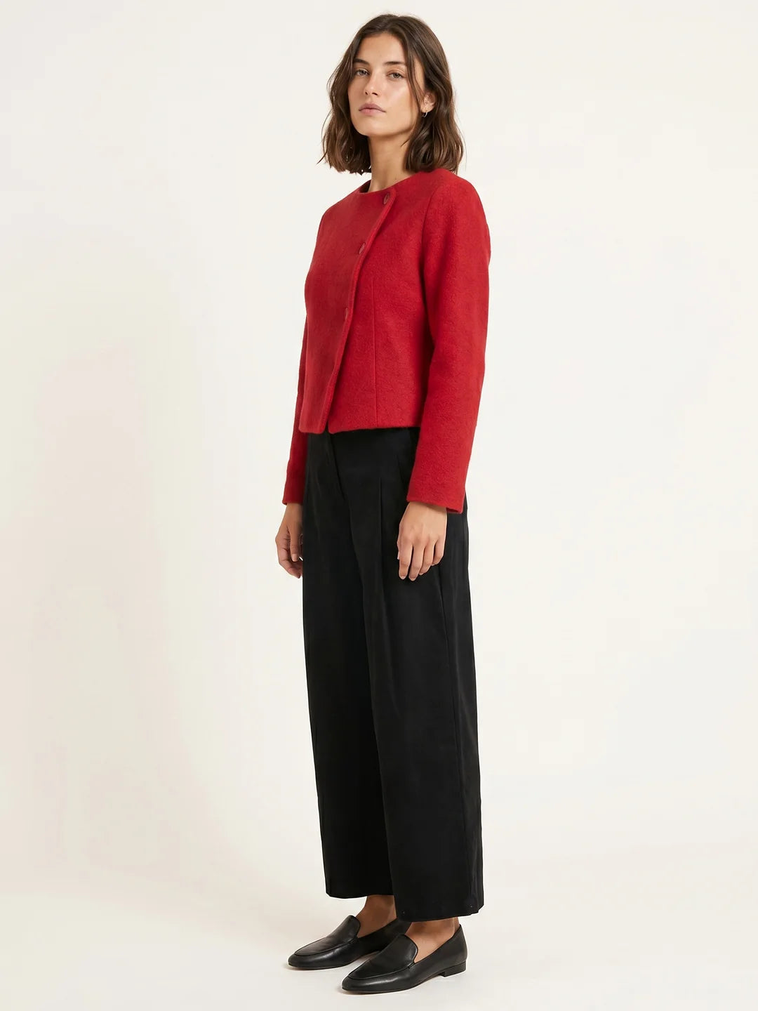 CHAQUETA CORTA PELO VEGANO ROJA