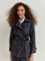 Chaqueta Denim Cruzada Cinturón