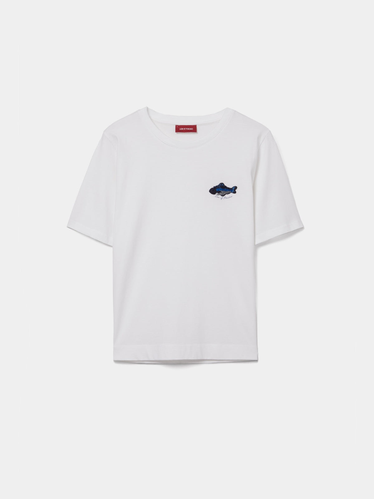 Camiseta de manga corta con pez bordado