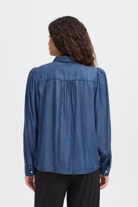 Camisa Ihborgie Denim Corchetes