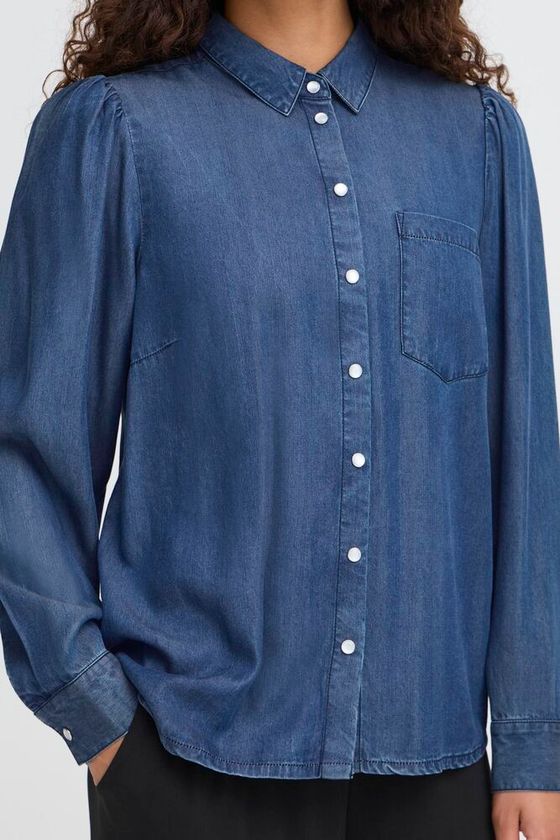 Camisa Ihborgie Denim Corchetes