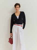 Jersey de punto fino con escote en V