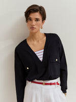 Jersey de punto fino con escote en V