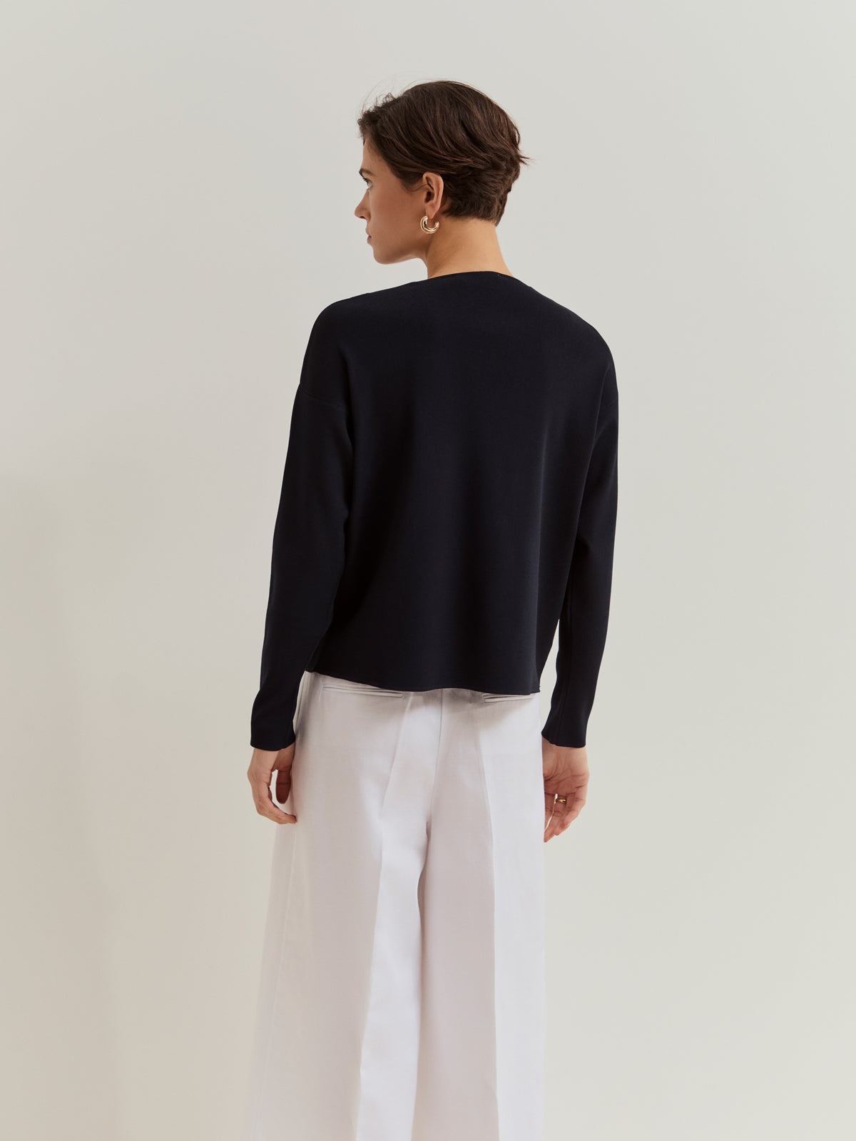 Jersey de punto fino con escote en V