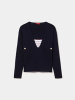 Jersey de punto fino con escote en V