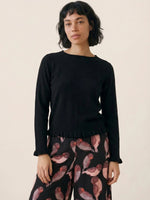 JERSEY PUNTO FINO NEGRO CON VOLANTES
