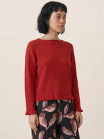 JERSEY PUNTO FINO ROJO CON VOLANTES