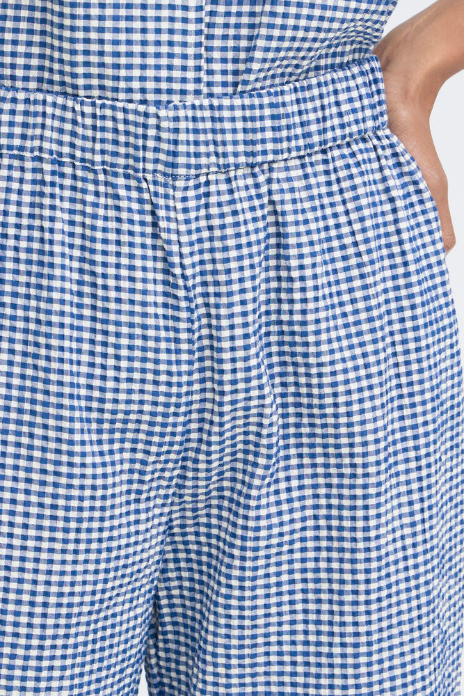 Pantalón Largo Cuadros Blanco y Azul