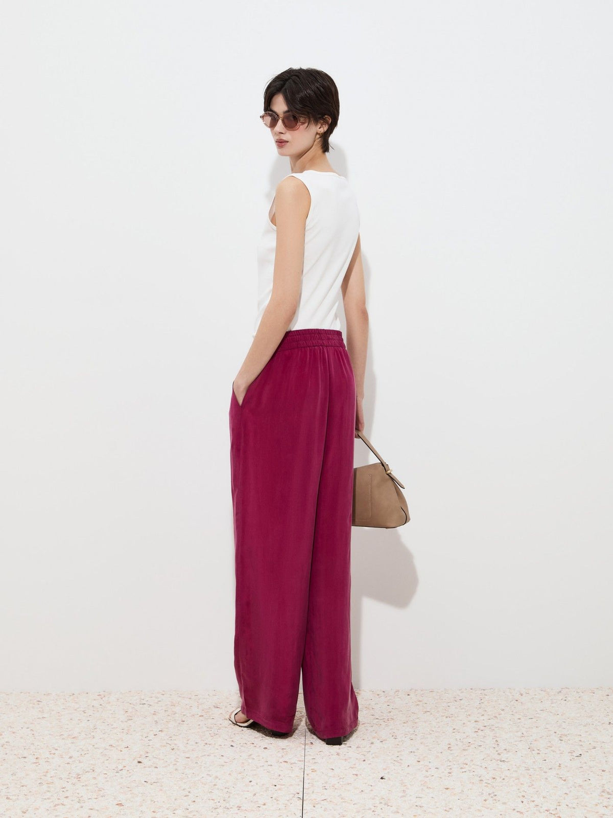 Pantalón Ancho Cintura Elástica Corte Recto