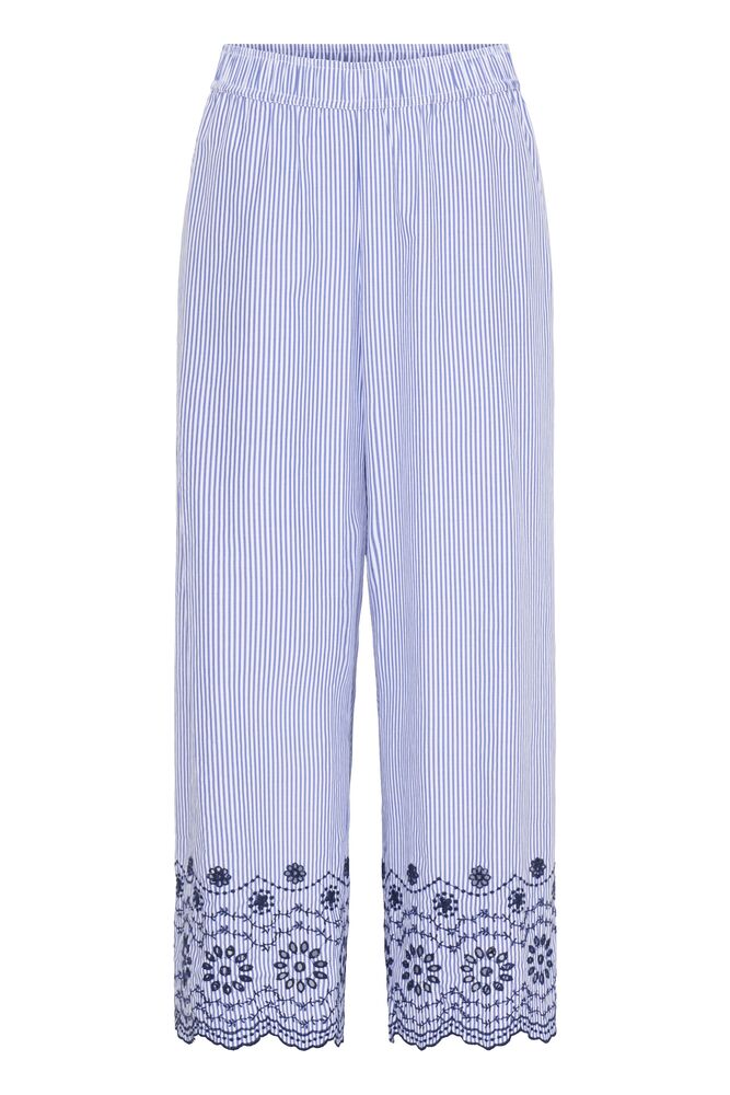 Pantalón Palazzo Rayas Bordado Floral