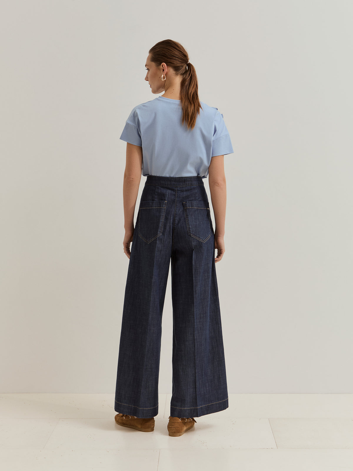 Pantalón Oversize de Algodón y Lyocell