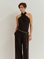 Top con Cuello Halter y Efecto Drapeado